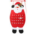 D-FantiX Santa Christmas Advent Calendar 2024, 3D Felt Hanging Advent Calendar Reusable Countdown to Christmas Calendar for Kids