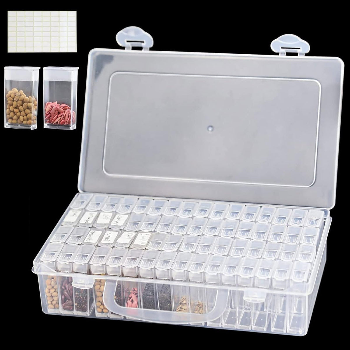 PRAMANTA 64Pcs Clear Storage Box and Organizer