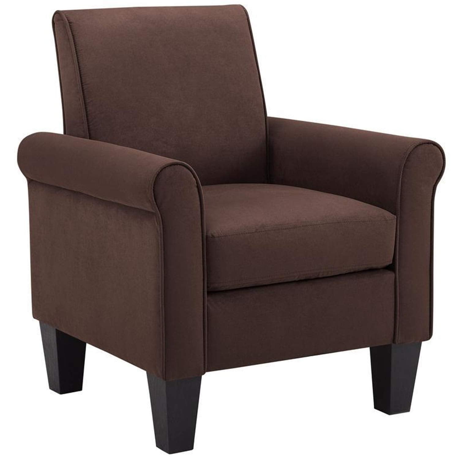 Lilola Home Angelo Chocolate Microfiber Fabric Armchair