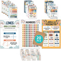 Decorably Math Posters For Elementary Classroom - 20 Elementary Math Posters, 11X17In Math Charts, Math Classroom Decor, Math Po