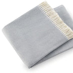 HomeRoots Cotton/Acrylic Soft Sky Blue Links Pattern Throw Blanket