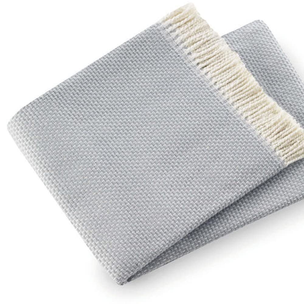HomeRoots Cotton/Acrylic Soft Sky Blue Links Pattern Throw Blanket