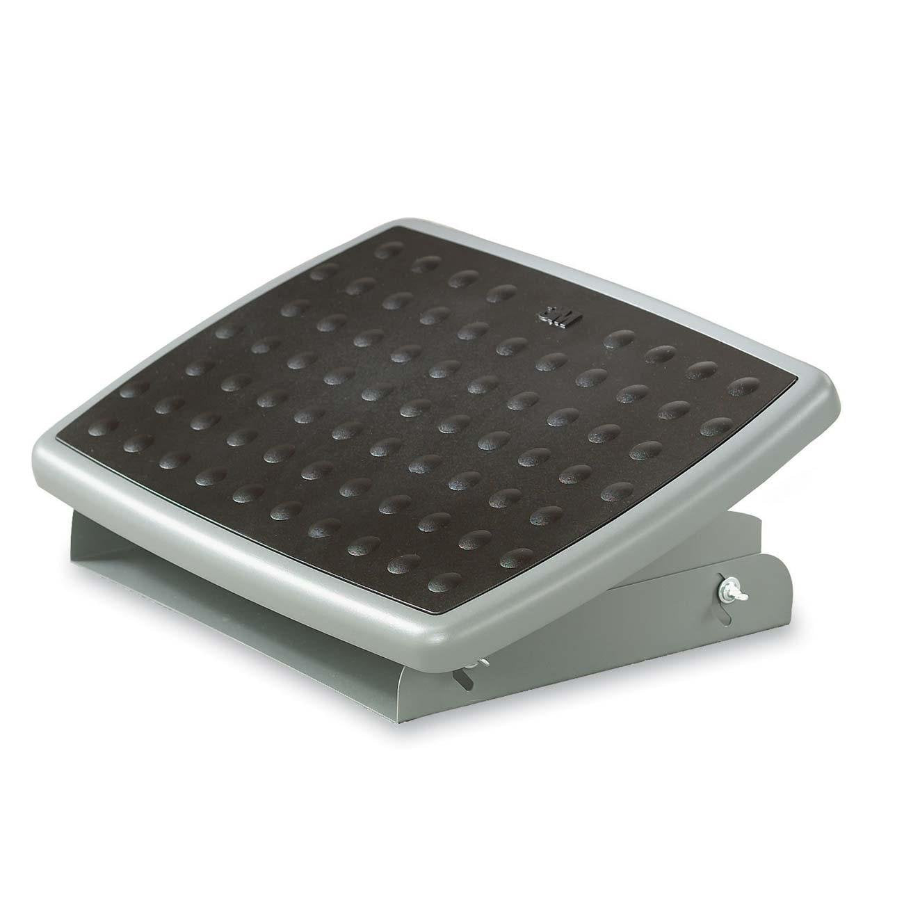 3M Adjustable Height/Tilt Steel Footrest, Nonskid Platform, Charcoal Gray (Case of 2)