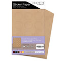Round Kraft Labels Stickers Printable Paper Brown Color - 2 Inches - Pack Of 240 Labels - 20 Sheets