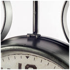 HomeRoots Metal, Other 19' Large Round Industrial styleWall Clock w Two Clock Faces Silver Frame