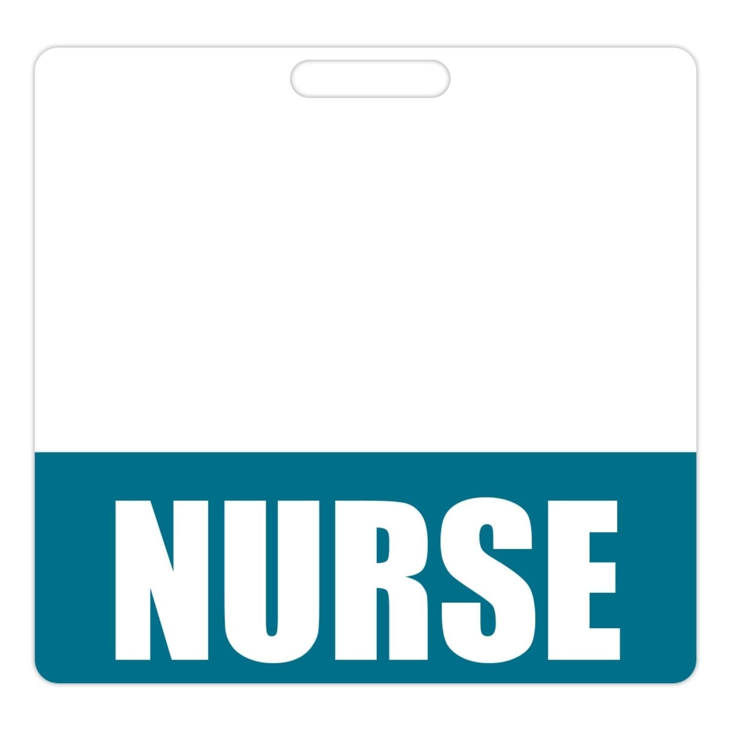 Nurse Badge Buddy (Teal) - Horizontal Heavy Duty Badge Tags For Nurses - Double Sided Badge Identification Card