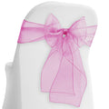 Lann'S Linens - 10 Elegant Organza Wedding/Party Chair Cover Sashes/Bows - Ribbon Tie Back Sash - Fuchsia