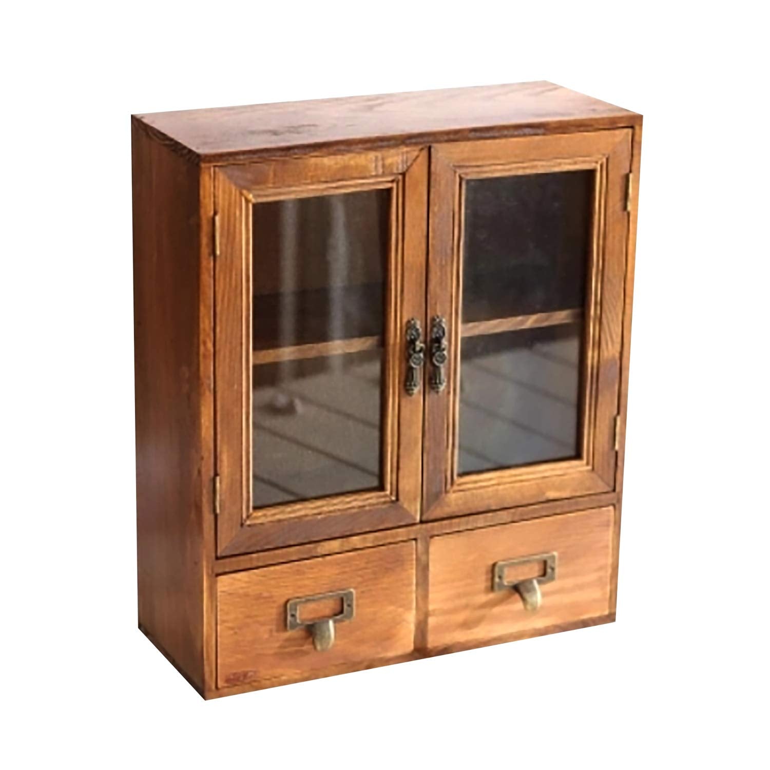 Primo Supply Storage Cabinet - 12x14x5 Wall Shelf Cupboard - Pantry Storage - Glass & Wood Storage Cabinets with Doors and Shelv