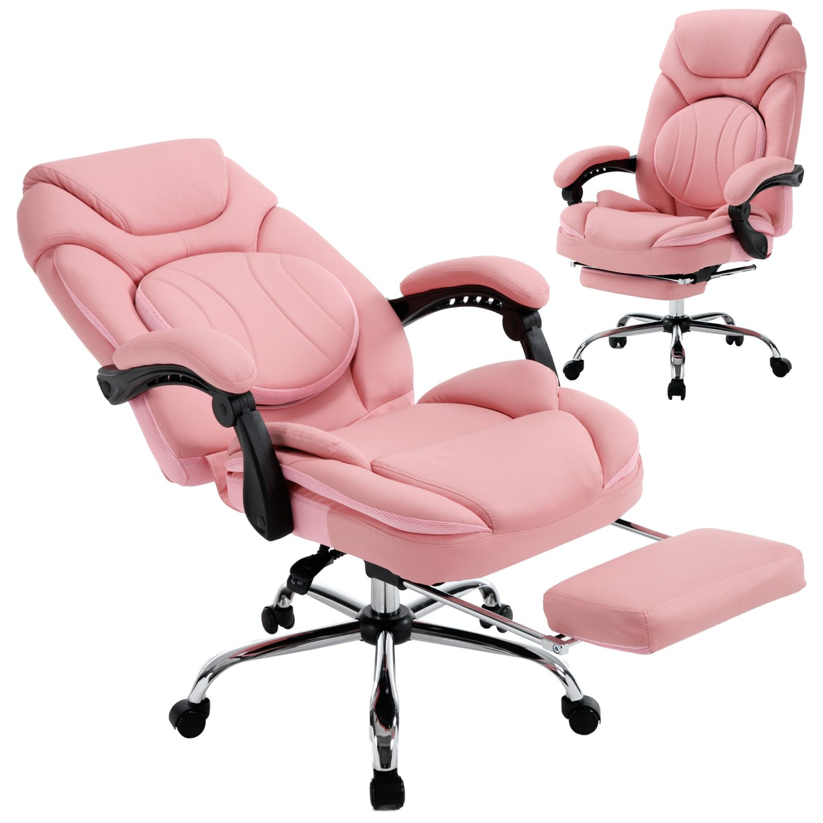 Linting 350Lbs Ergonomic Recliner Executive Office Chairs With Footrest Back Support Wide Seat Comfortable Padded Nap Reclining