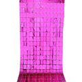 Atpata Funky Foil Box Curtains for Party Wall Backdrop or Doorway Decorations (Lush Pink)