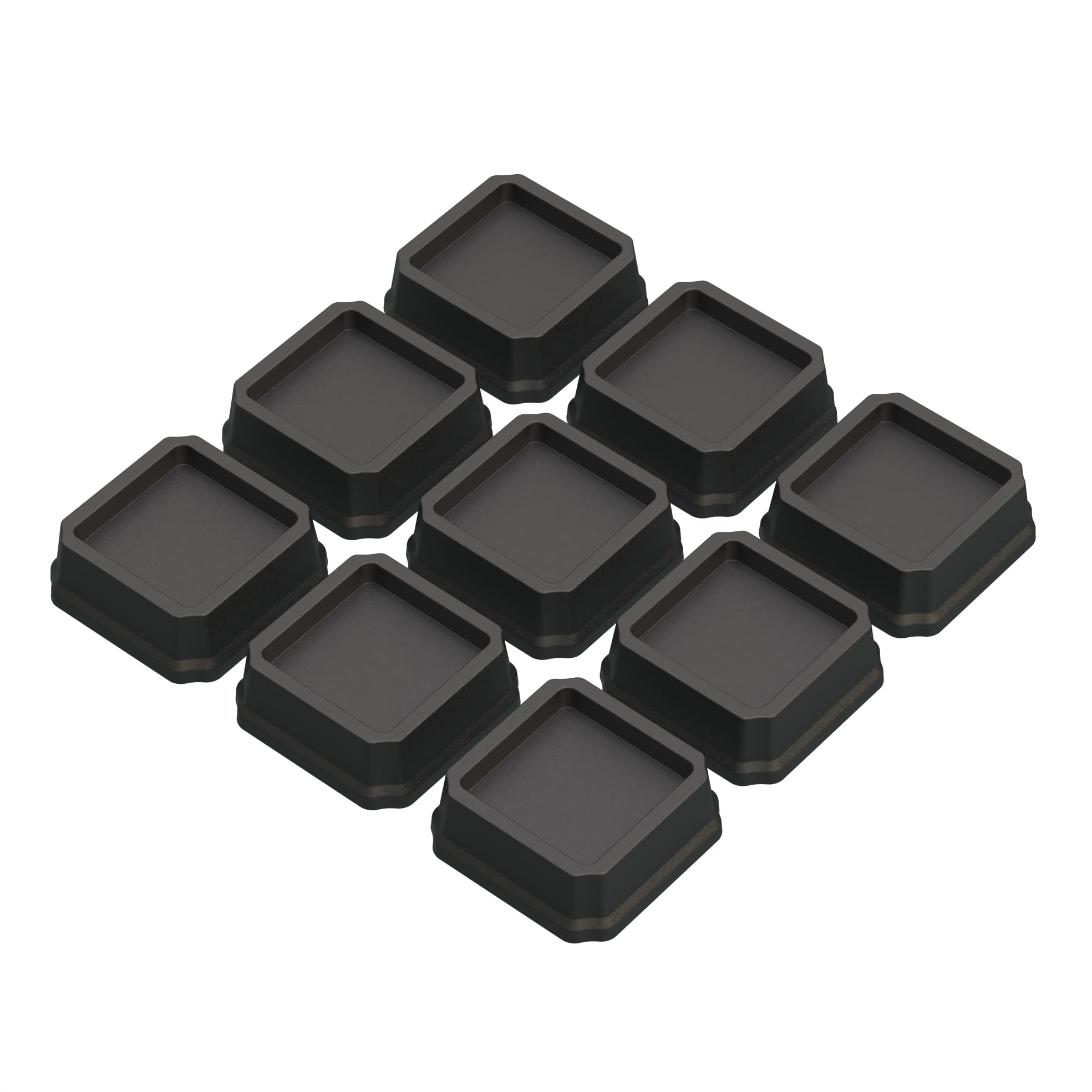 Whynonap Bed Risers 1 Inch Set Of 9, Heavy Duty Bed Elevators Lifts Up 2,000 Lbs Furniture Risers For Bed Frame And Sofa, Black