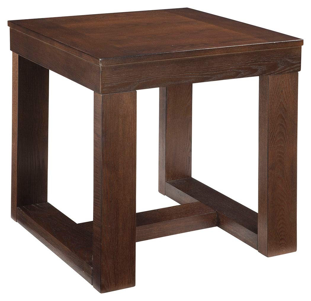 Benjara Wooden End Table With Sled Style Base, Brown
