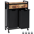 Timberer Laundry Hamper, Laundry Sorter 2 Section, Rolling Laundry Basket with Wheels, 2 Drawers, 2    14.5 Gal (55 L), Pull-Out