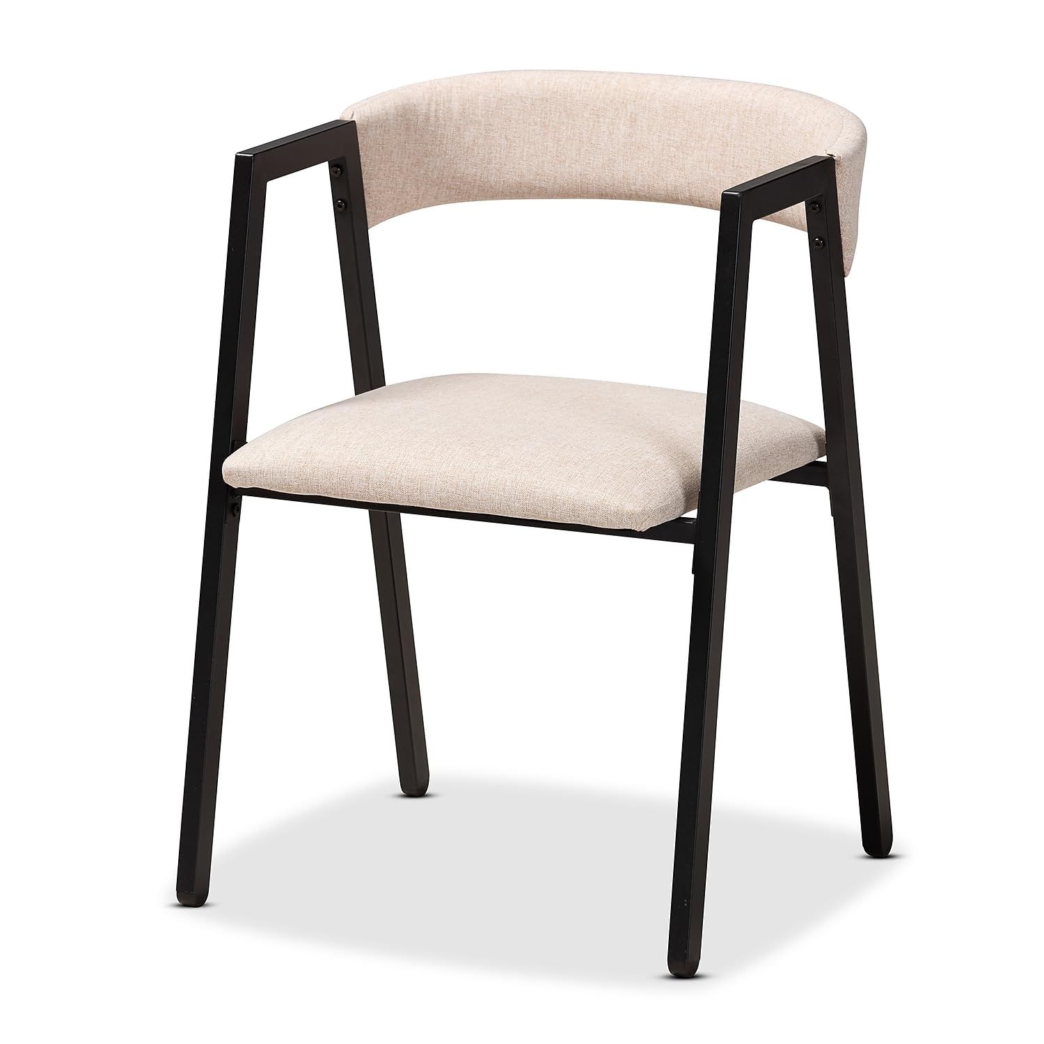 Baxton Studio Delgado 47.24-inch W Dining Set, Beige and Black, 5-Piece (194-11570-HiT)