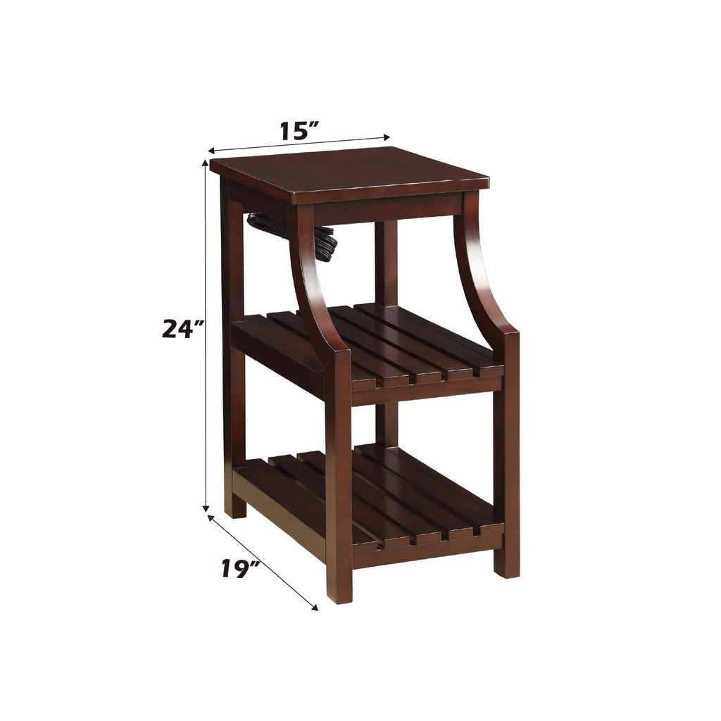 Acme Wasaki 2-Shelf Wooden End Table In Espresso