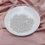Inspirelle 580Pcs White Undrilled Abs Art Faux Pearls For Vase Fillers, 10Mm No Hole Makeup Beads To Hold Brush Eyeliner, Imitat