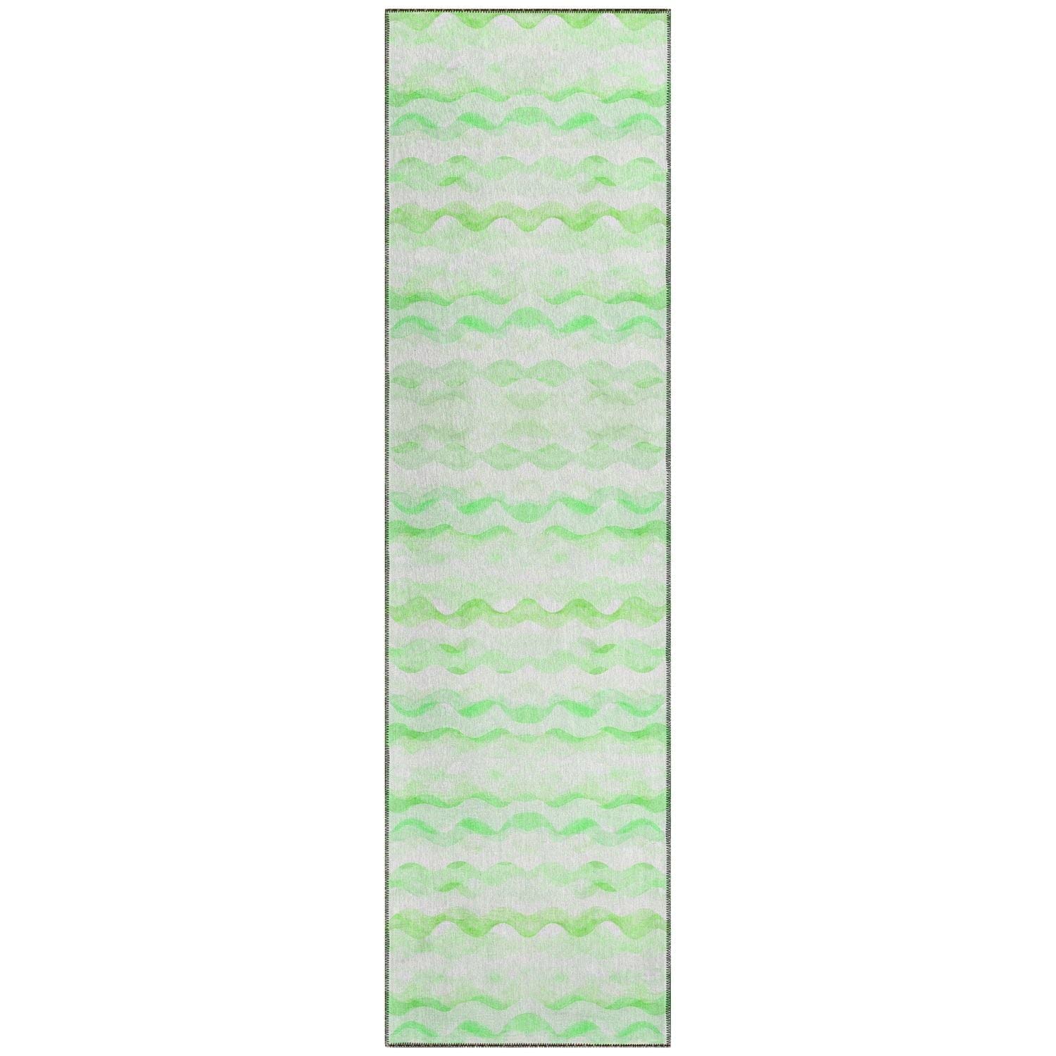 Seabreeze Sz16 Green Coastal Rug Runner 2' 3" X 7 ' 6"