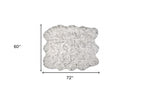 HomeRoots 5' X 6' Grey Ombre Faux Sheepskin Non Skid Area Rug