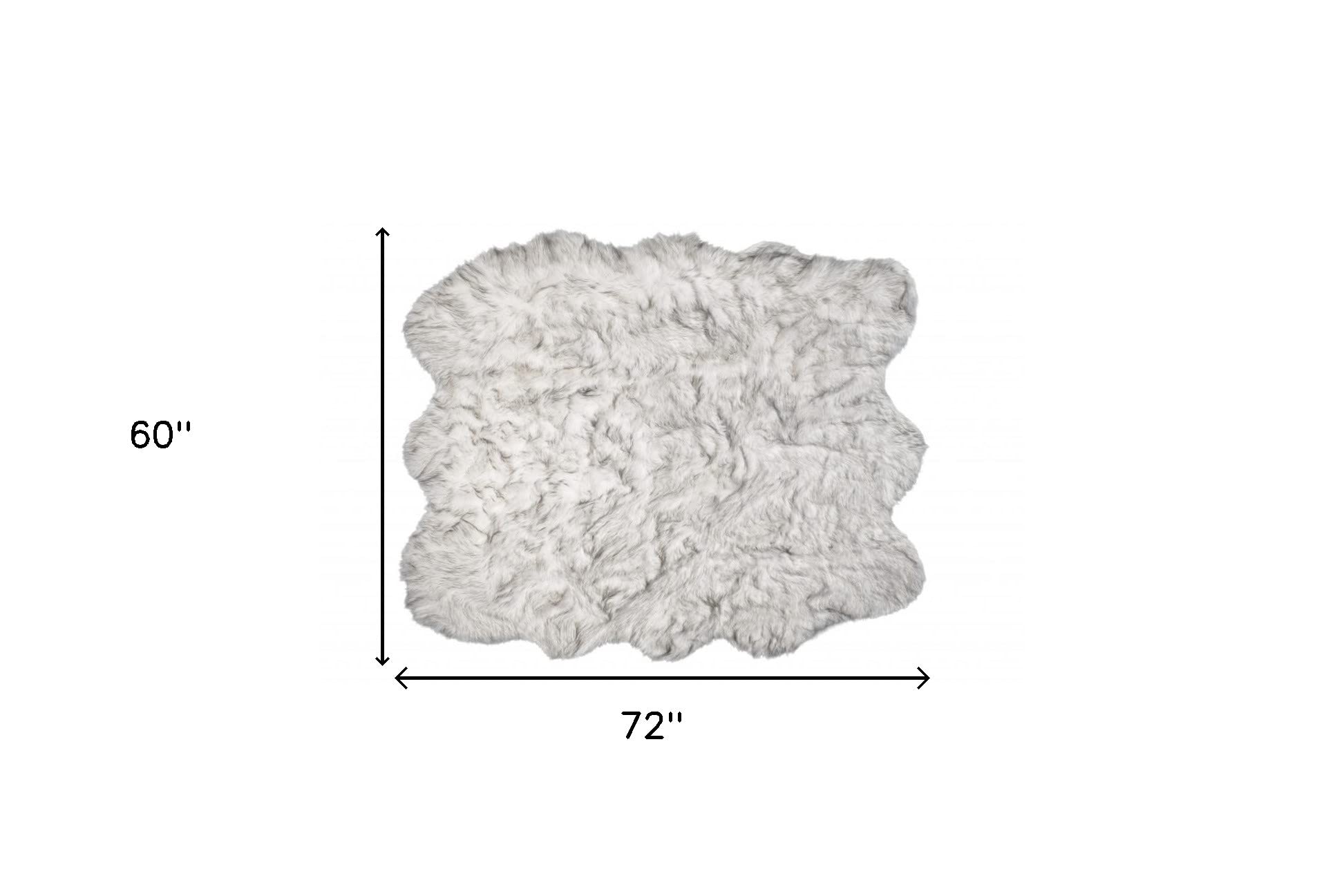 HomeRoots 5' X 6' Grey Ombre Faux Sheepskin Non Skid Area Rug