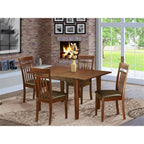 East West Furniture MLCA5-MAH-LC 5 Piece Dining Table Set for 4 Includes a Rectangle Kitchen Table with Butterfly Leaf and 4 Faux Leather Dining Room Chairs, 36x54 Inch, Mahogany
