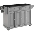 crosley Furniture Alexandria Kitchen Island with Solid Black granite Top, Vintage grey