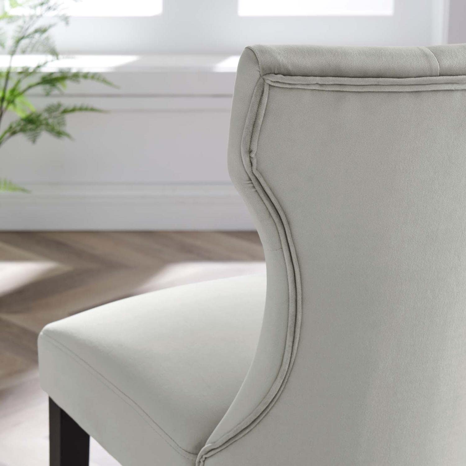 Modway Silhouette Velvet Set Of 2 Dining Chair With Light Gray Eei-5014-Lgr