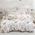 Highbuy Girls Duvet Cover Full Floral Aesthetic Coquette Bedding Set White Pink Premium Cotton Teens Flower Bedding Sets Full Ki