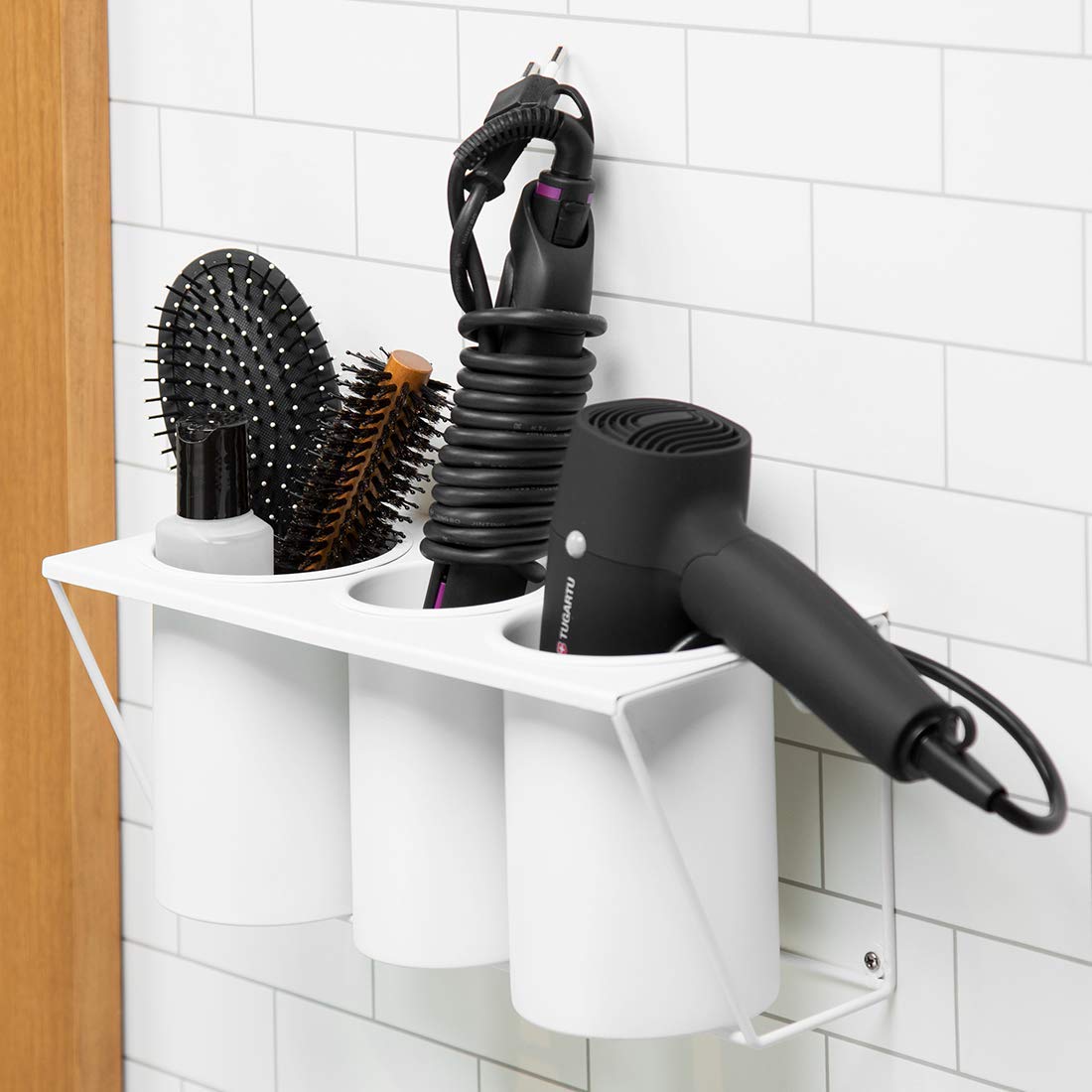 JackCubeDesign Wall Mount Hair Dryer Holder Hair Styling Product Care Tool Organizer Bath Supplies Accessories Tray Stand Storag