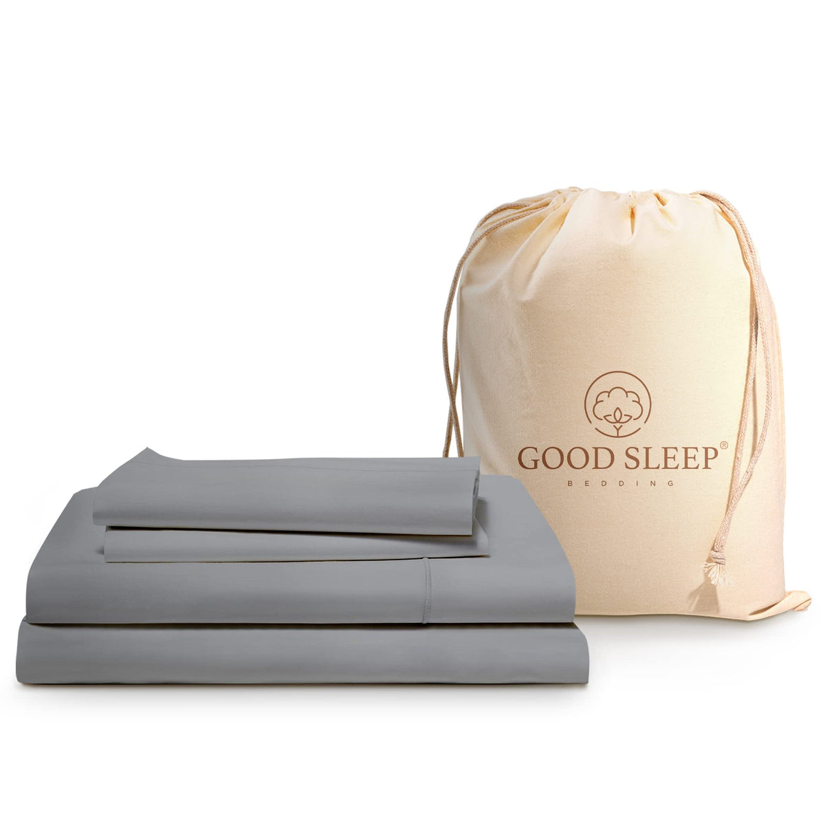 4 Piece Light Gray Queen Sheets Set, 1000 Tc 100% Egyptian Cotton Bed Sheets Queen Size, Sateen Hotel Style Sheets, Soft Sheets