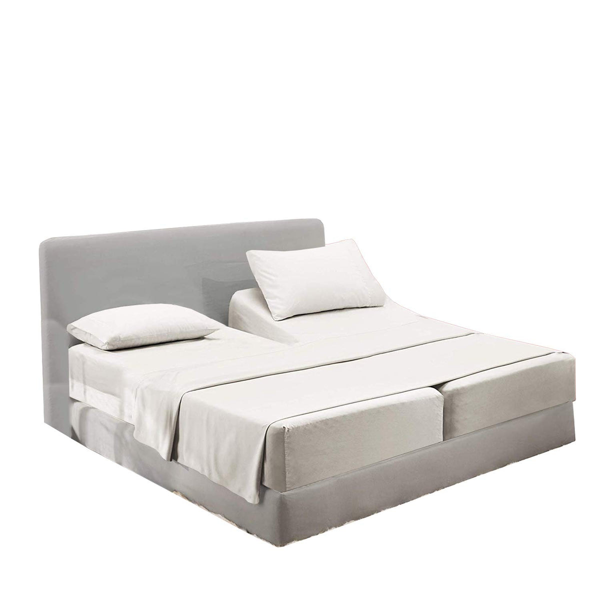 Split Sheets California King Sheets 5 Pieces- 100% Cotton Bed Sheets California King Sheet Set Deep Pockets California King Bed