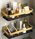 VRUTSAV Pack of 2 SelfAdhesive Wall Shelf Organizers with Drainage Base and Raised Guard Rail  NoDrill Bathroom Shower Caddy