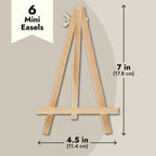 Juvale 6-Pack Wooden Easel, Mini Easel Stands And Place Card Holders For Table Top Artwork Display, Invitations, Photos, Party F