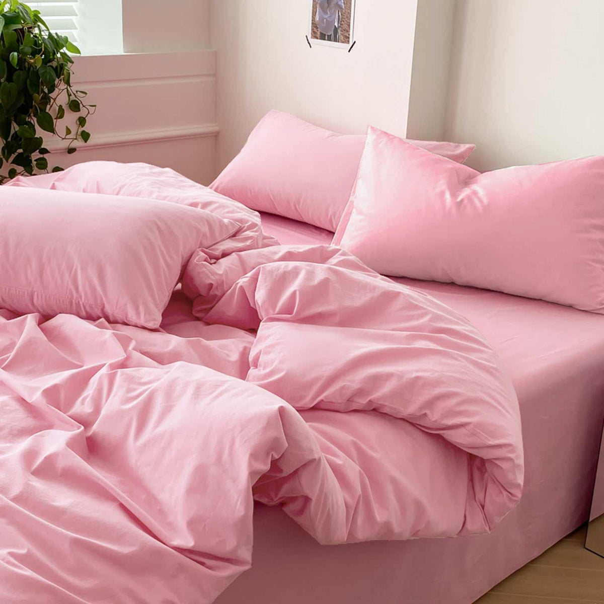 Etdiffe Pink Twin Size Comforter, 2Pc Twin Xl Aesthetic Modern Bedding Set - Soft & Lightweight All Season Extra Long Microfiber