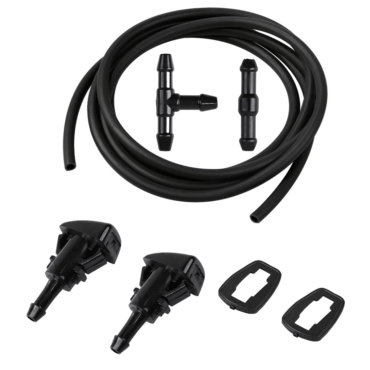 Gzztores Windshield Washer Nozzles Kit-Windshield Washer Sprayer Nozzle With 79-Inch Washer Hose And Connectors Replacement For