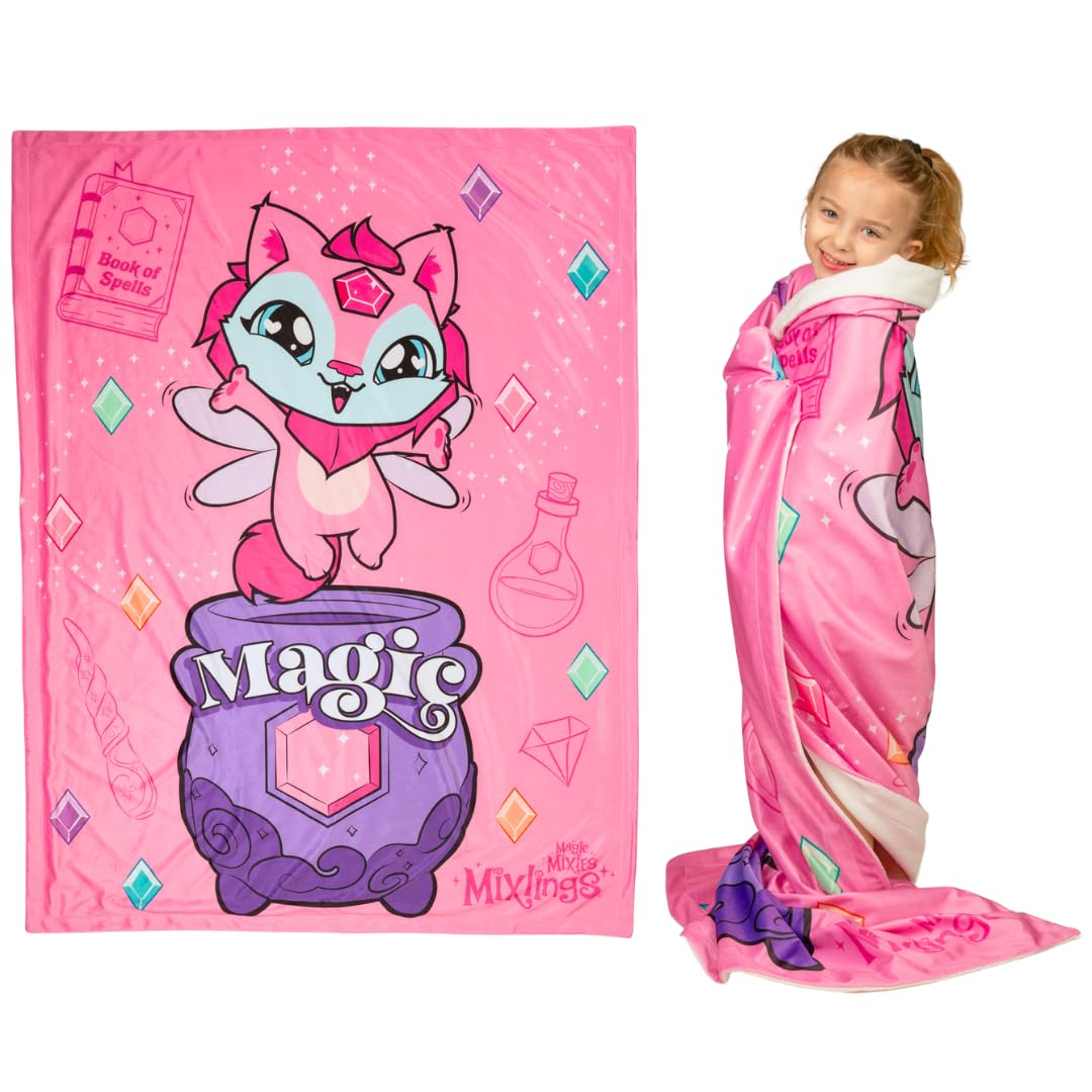 Franco Magic Mixies Dawne Kids Bedding Super Soft Cozy Micromink To Coral Throw, 46 In X 60 In, (Officially Licensed Product)