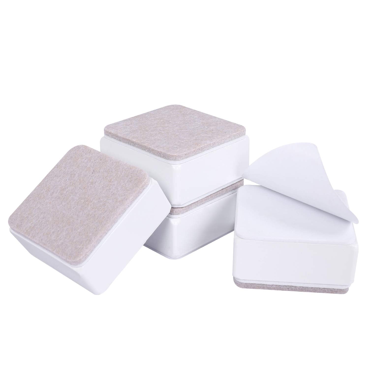 Ezprotekt 1.2 Inch Bed And Furniture Risers, Heavy Duty Square Sofa Tables Couch Chair Risers, Width 2.4'-Adds 1.2' Height, Su