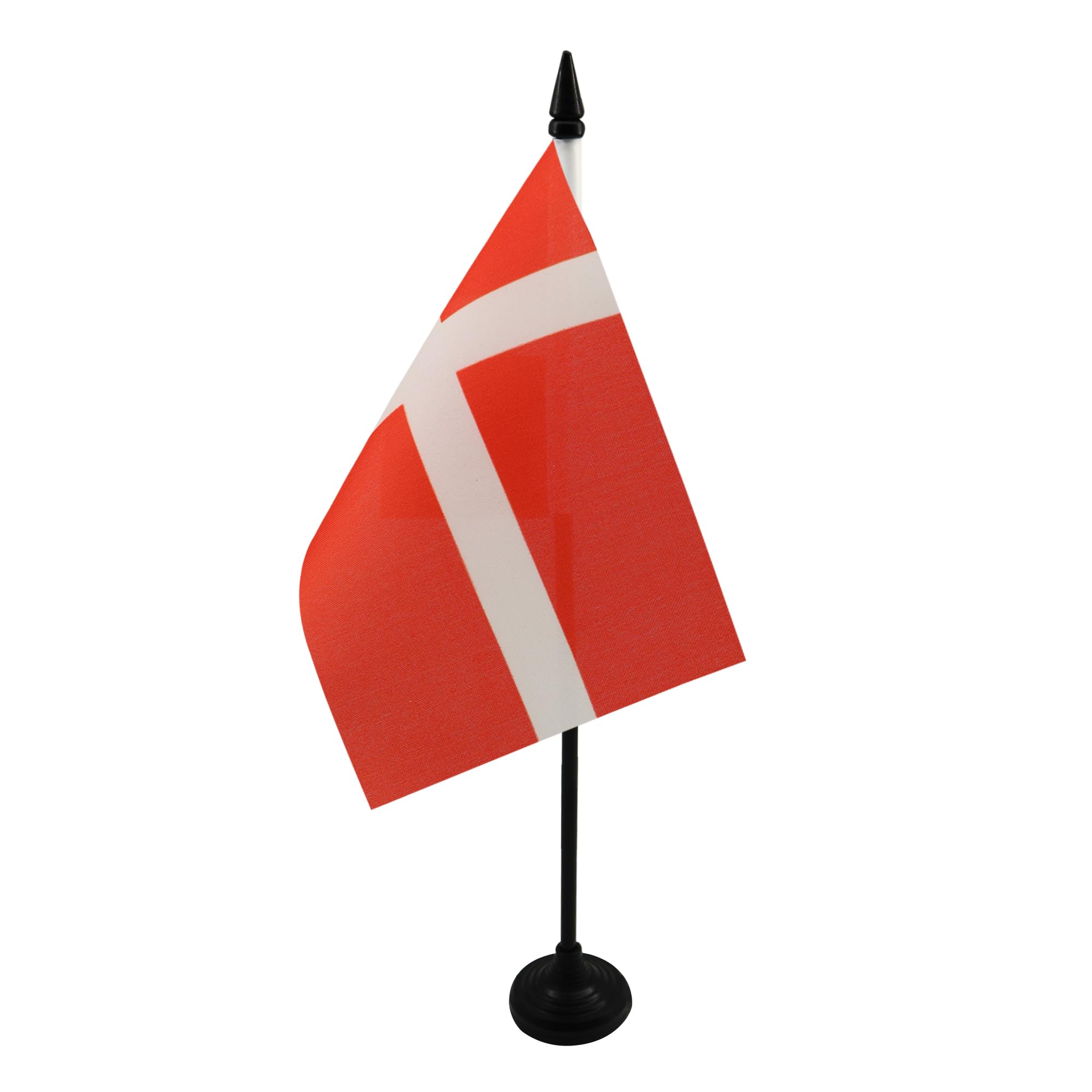 Denmark Table Flag 4' X 6' - Danish Desk Flag 15 X 10 Cm - Black Plastic Stick And Base - Az Flag