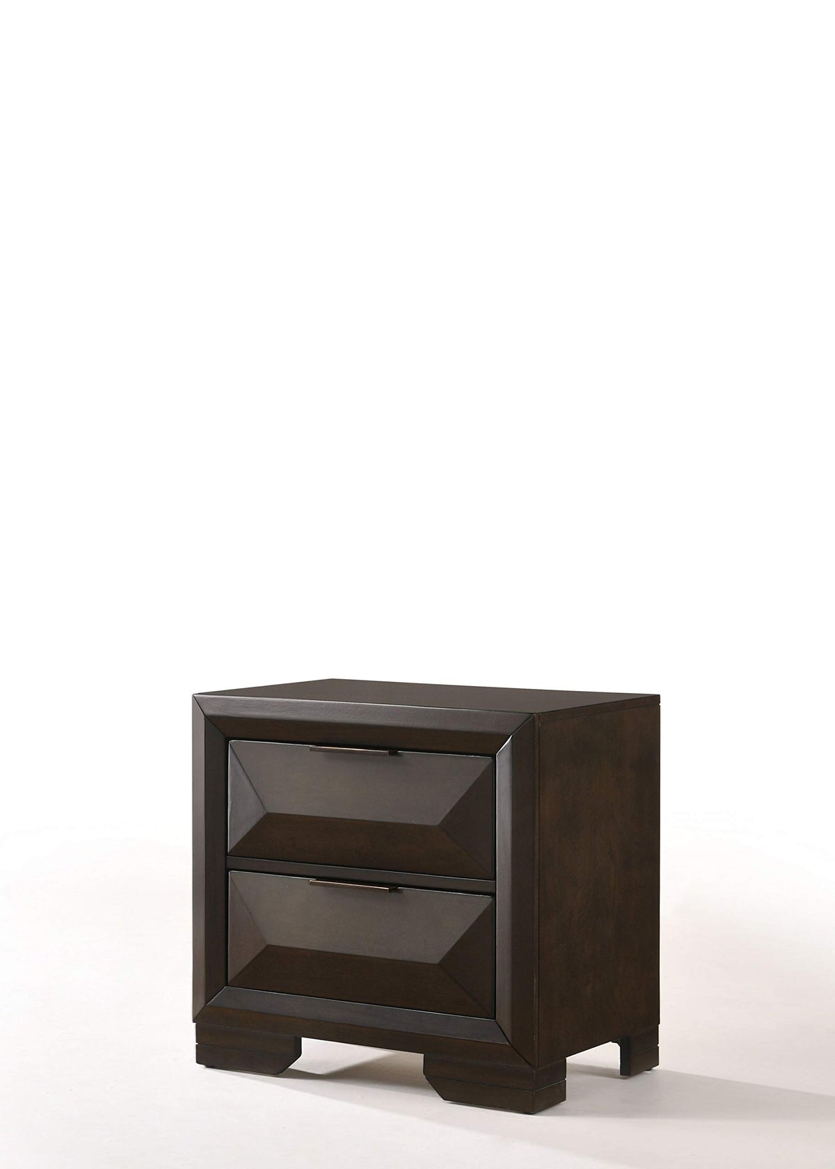 HomeRoots Rubber Wood, Tropical Woo 26' X 17' X 25' Espresso Rubber Wood Nightstand