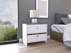 HomeRoots White- Dark Brown Modern and Minimalist White and Dark Brown Board Nightstand