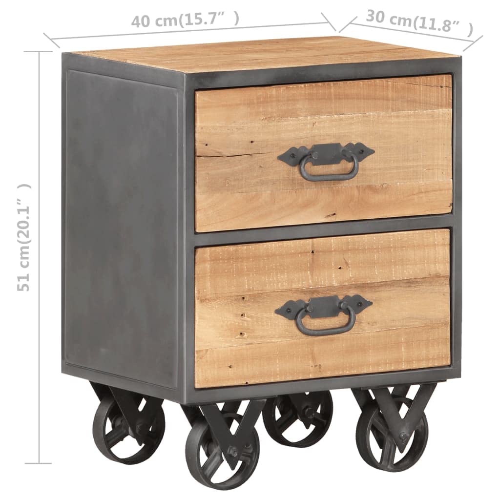 vidaXL Bedside Cabinet End Table-VIGO Gray - Thumbnail 4