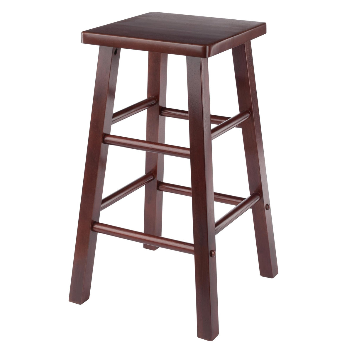 Winsome Carrick Counter Stool, 24In Height, Solid Wood, Walnut Finish