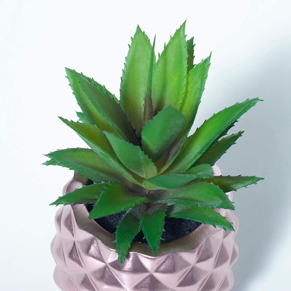 Blascool Artificial Succulent Potted Pineapple Decor - Fake Pineapple Home Office Kitchen Table Decor (05 Rose Gold)