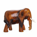 DUONGJAIS BRAND Good Luck Wooden Hand Carved Wooden Elephant Statue, Sculpture Art Decorative Rustic Home Decor Accent Handmade 
