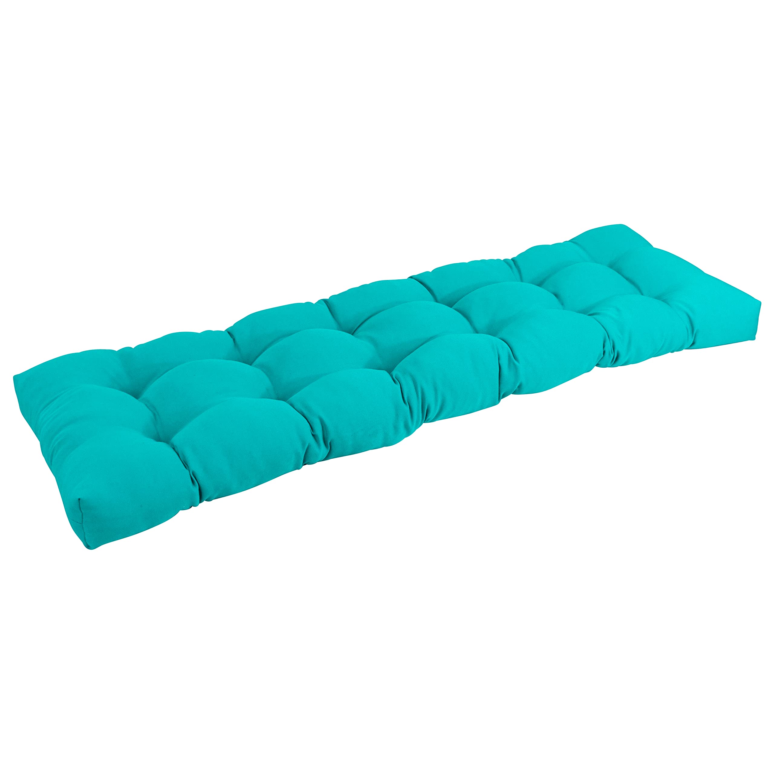 Blazing Needles Twill Tufted Bench Cushion, 60 x 19, Aqua Blue