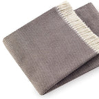 HomeRoots Cotton/Acrylic Soft Taupe Links Pattern Throw Blanket