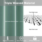Jiuzhen Light Sage Blackout Curtains With Tiebacks Thermal Insulated, Light Blocking And Noise Reducing Grommet Curtains For And Living Room, Set Of 2 Window Curtain Panels, 70 X 63 Inch Length
