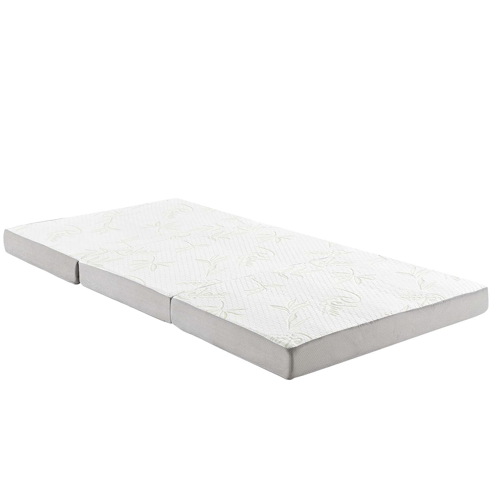 Modway 4” Relax Tri-Fold Mattress Topper Certipur-Us Certified With Soft Removable Cover (31'X75')