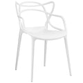 Modway Entangled Modern Molded Plastic Kitchen and Dining Room Arm Chair in White - Fully Assembled