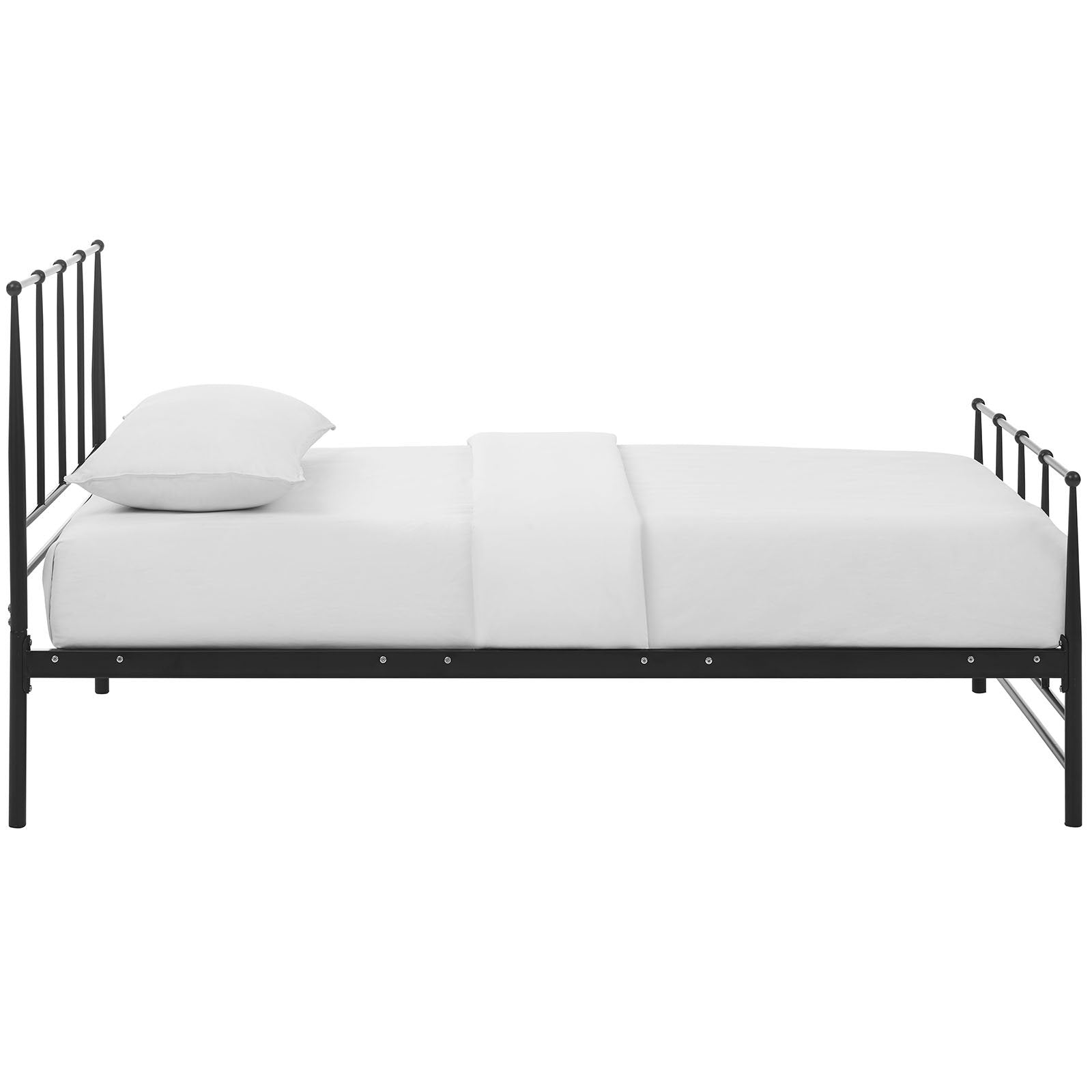 Modway Estate Steel Metal Twin Platform Bed With Metal Slat Support In Brown