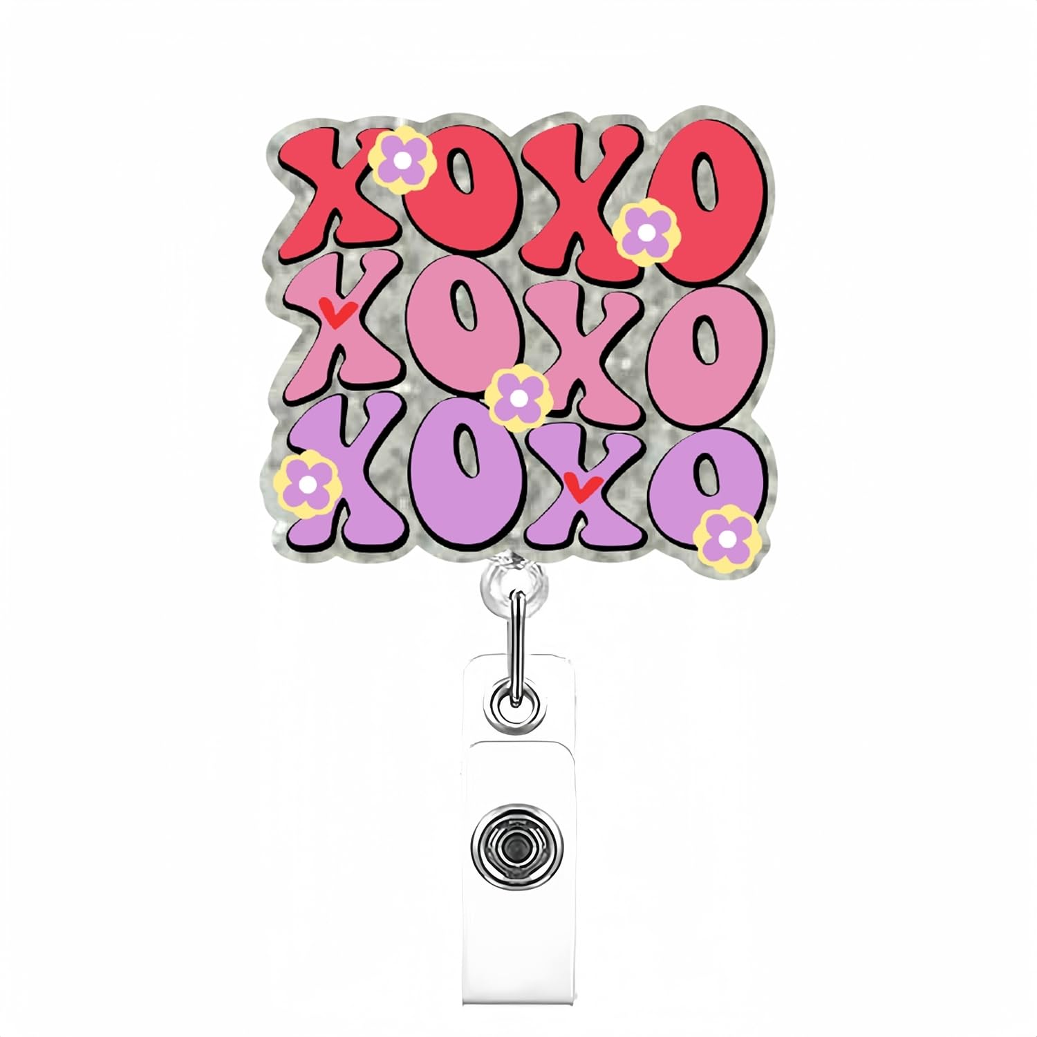 Valentine'S Day Badge Reel,Nurse Badge Reel, Valentine'S Day Retractable Badge,Holiday Id Badge Holder Alligator Clip For Nurse,